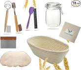 Sourdough Starter kit, sourdough bread baking supplies with 1000ml Sourdough Starter Jar, banneton bread proofing basket, Sourdough Starter Kit Suitable for beginners