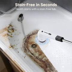 9-in-1 Electric Spin Cleaning Brush with Telescopic Handle & LED Display | USB Rechargeable Multi-Surface Scrubber for Bathroom, Kitchen, Car & Home