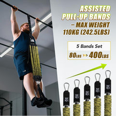 Pull-Up Assistance Resistance Bands Set – Strength Training, Chin-Up Support & Full Body Workout Stretch Bands for Men & Women