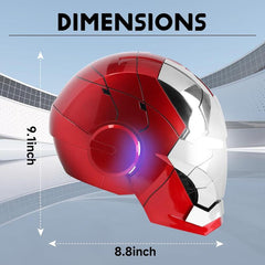 Iron Man MK5 Helmet 1:1 Wearable with Voice Control & LED Eyes – Electric Opening Face Mask Cosplay Helmet with Remote & Bluetooth Speaker Base