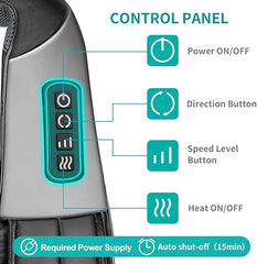 Masajeador Shiatsu de cuello y espalda con calor relajante, almohada de masaje de tejido profundo eléctrico 3D Nekteck para aliviar el dolor muscular en hombros, piernas y cuerpo. Ideal para uso en casa, oficina y coche.