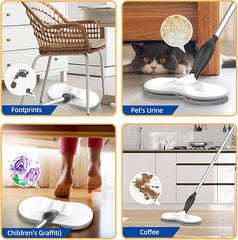 SKYMEN Trapeador eléctrico giratorio inalámbrico, limpiador y pulidor de pisos de madera para pisos duros y baldosas