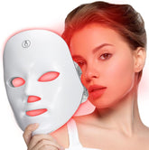 Máscara facial LED recargable de 7 colores para terapia de luz, máscara facial LED para terapia de luz en casa, máscara de terapia de luz azul y roja para rostro, dispositivos faciales