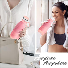 Licuadora portátil Massions, moderna, para batidos y licuados, 14.4 oz, mini licuadora de jugos frescos con carga rápida USB magnética, ideal para viajes, actividades al aire libre, gimnasio, oficina, autos, regalo - Paquete