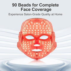 Máscara facial LED recargable de 7 colores para terapia de luz, máscara facial LED para terapia de luz en casa, máscara de terapia de luz azul y roja para rostro, dispositivos faciales