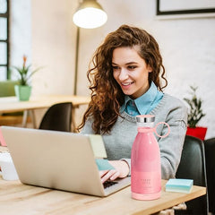 Licuadora portátil Massions, moderna, para batidos y licuados, 14.4 oz, mini licuadora de jugos frescos con carga rápida USB magnética, ideal para viajes, actividades al aire libre, gimnasio, oficina, autos, regalo - Paquete