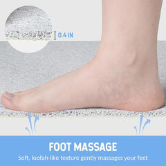 Alfombrilla antideslizante para bañera, alfombrilla de ducha antideslizante, alfombrillas de secado rápido, alfombrilla para pies, alfombrilla antideslizante para bañera, suelo, baño, cocina, hogar, hotel (blanco, 60 x 90 cm)