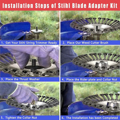 Cortadora de césped Fortuna con cabezal antioxidante de 6/8/10 pulgadas, cuchilla universal irrompible con cable, cabezal desbrozadora con kits adaptadores para eliminar el óxido del musgo y la hierba. Cabezales de disco para desbrozadora de jardín.