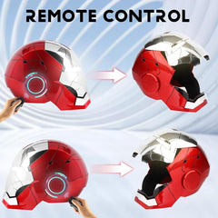 Iron Man MK5 Helmet 1:1 Wearable with Voice Control & LED Eyes – Electric Opening Face Mask Cosplay Helmet with Remote & Bluetooth Speaker Base
