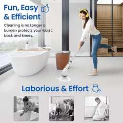 9-in-1 Electric Spin Cleaning Brush with Telescopic Handle & LED Display | USB Rechargeable Multi-Surface Scrubber for Bathroom, Kitchen, Car & Home
