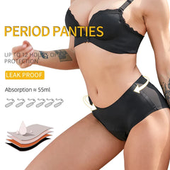 Massions Bamboo Absorbent Panties for Heavy Flow, Period Underwear for Women and Teens - Leakproof, Soft, Comfortable, Breathable
