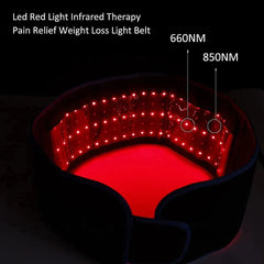 Terapia de luz roja corporal, terapia de luz infrarroja para aliviar el dolor muscular en hombros y cintura, perlas LED 3 en 1 mejoradas, terapia de luz infrarroja cercana de 660 nm y 850 nm, cinturón con temporizador y control remoto.