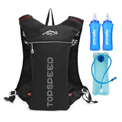 Mochila ultraligera de 5 l para correr en senderos al aire libre, chaleco de hidratación para correr, bolsa transpirable para ciclismo de maratón, botella de agua de 500 ml.