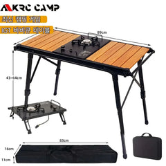 Mesa plegable de madera IGT para acampar, desmontable y ligera, para barbacoa, picnic al aire libre, pesca, juego IGT 2024