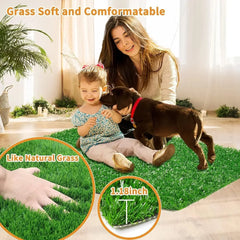 Artificial Grass Dog Pee Pad Professional Dog Potty Training Rug Dog Grass Mat with Drainage Holes Pet Indoor Outdoor Flooring Professional Dog Grass Mat