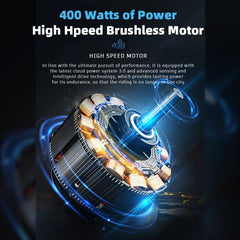 Bicicleta eléctrica plegable ZPW K100 - 400 W, 48 V, 30 Ah, neumáticos anchos, para uso urbano