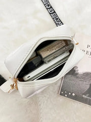 Bolso bandolera cuadrado con bordado de ondas y estampado de gran capacidad para mujer