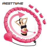 WESTTUNE Weighted Hula Circle Hoops for Adults Weight Loss, Infinity Fitness Hoop Plus Size 47 Inch/55inch, 24,28 Detachable Links, Exercise Hoop Suitable for Women and Beginners