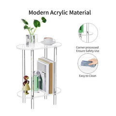 Mesa auxiliar de sofá, mesa de té transparente, mesa auxiliar, armario de almacenamiento de acrílico, mesitas de noche, mesa de centro de acrílico para decoración del hogar