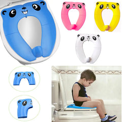 Asiento de entrenamiento para ir al baño con almohadillas de silicona antideslizantes, plegable y portátil, para niños pequeños, funda para inodoro y viaje.