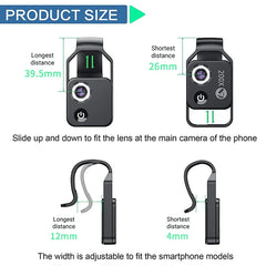 Accesorio para microscopio de teléfono celular 200X con lente, mini microscopio digital portátil con luz LED y clip universal