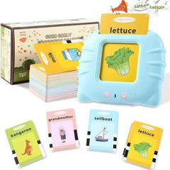 Tarjetas parlantes KIDDOS para niños de 1, 2, 3, 4, 5 y 6 años. Juguetes sensoriales para niños autistas. Aprendizaje educativo Montessori. Terapia del habla. 224 palabras visuales. Regalos para niños.