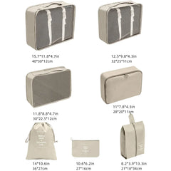 Packing Cubes - Juego de 7 organizadores de equipaje de viaje con neceser