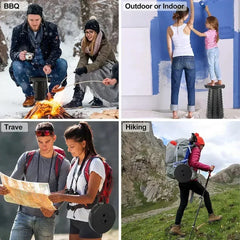 Taburete plegable, silla plegable - Silla portátil mejorada con capacidad de carga de 181 kg, taburete portátil para acampar, pescar y hacer senderismo - Taburete plegable con correas de transporte, regalo para pescadores