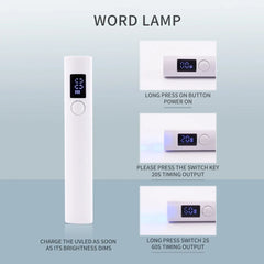 Secador de uñas portátil con lámpara UV, recargable por USB, luz LED UV de secado rápido, lámpara de manicura de mano para herramientas de esmalte de gel.