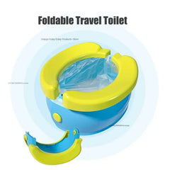 Orinal portátil para niños, asiento de entrenamiento plegable para viajes, para exteriores e interiores, fácil de limpiar, incluye 20 bolsas de basura.