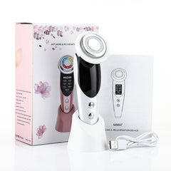 7-in-1 RF EMS Facial Massager – Anti-Aging Device for Skin Tightening, Wrinkle Reduction, Lifting & LED Light Therapy for Radiant Glass Skin