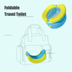 Orinal portátil para niños, asiento de entrenamiento plegable para viajes, para exteriores e interiores, fácil de limpiar, incluye 20 bolsas de basura.