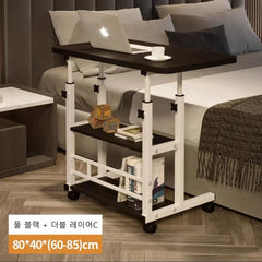 Small Desk for Laptop Small Space Portable Desk Living Room Sofa Bedroom Bedside with Storage Home Office Desk Adjustable Height Desk Removable Home Office Desk Furniture Size 32 * 16 inches White A