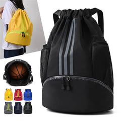 Mochila deportiva con cordón Hoedia para gimnasio, con compartimento para zapatos y bolsillo impermeable para mujeres y hombres.
