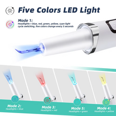 Ultrasonic Dental Scaler Tartar Remover with LED Light – 5 Cleaning Modes, 9 Intensity Levels & Rechargeable Teeth Cleaning Tool