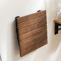 Taburete plegable de pared, silla plegable, taburete invisible para cambiar zapatos, de madera maciza