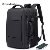Mochila Heroic Knight para hombre, delgada, de negocios, con puerto de carga USB, ligera, para portátil de 15,6 pulgadas, resistente al agua, antirrobo, para uso diario, oficina, trabajo, universidad, viajes (negro)