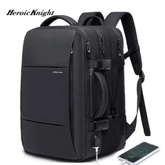 Mochila Heroic Knight para hombre, delgada, de negocios, con puerto de carga USB, ligera, para portátil de 15,6 pulgadas, resistente al agua, antirrobo, para uso diario, oficina, trabajo, universidad, viajes (negro)