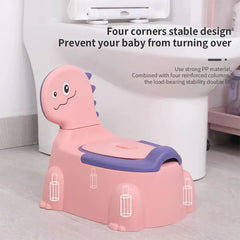 Orinal para bebé con asiento de entrenamiento para inodoro con diseño de dinosaurio de dibujos animados, orinal especial para niños, urinarios para bebés, artículos de aseo para niños y niñas.