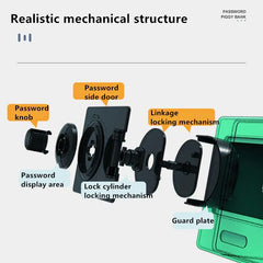 Mini hucha, cajero automático retro, giratoria, con contraseña, para guardar monedas, dinero, depósito automático, billetes, regalo de Navidad.