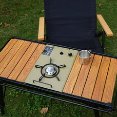 Mesa plegable de madera IGT para acampar, desmontable y ligera, para barbacoa, picnic al aire libre, pesca, juego IGT 2024