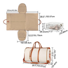 Bolsa de viaje plegable y práctica para mujer, ideal para llevar ropa de mano, ideal para viajes, elegante bolsa de lona para ropa, 2 en 1, convertible y plegable, de PU, para colgar ropa, bolsa de viaje de negocios con bolsillo para artículos de tocador.