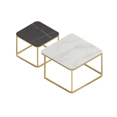 Mesa de té rectangular moderna y sencilla para sala de estar, mesa de té retráctil con placa de roca, alta densidad y anticontaminación.