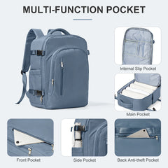 Mochila de viaje para portátil de gran capacidad para mujer, Easyjet Carry-Ons (45 x 36 x 20 cm), mochila Ryanair (40 x 20 x 25 cm), mochila de cabina para hombre.