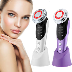 7-in-1 RF EMS Facial Massager – Anti-Aging Device for Skin Tightening, Wrinkle Reduction, Lifting & LED Light Therapy for Radiant Glass Skin