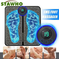 EMS Foot Massager TENS for Muscle Relaxation,LCD Display Screen,Back Massager & Legs Massager Pad with Remote Control
