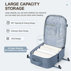 Mochila de viaje para portátil de gran capacidad para mujer, Easyjet Carry-Ons (45 x 36 x 20 cm), mochila Ryanair (40 x 20 x 25 cm), mochila de cabina para hombre.
