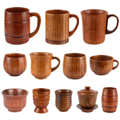 Vasos de madera de gran tamaño hechos a mano con mango de madera de azufaifo, para cerveza, té, café, leche y agua, para barra de cocina, 1 unidad
