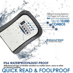 Cerradura de combinación para llaves, resistente al agua, para pared, con 4 dígitos y contraseñas, para guardar 5 llaves, fácil de instalar en casa o en la oficina.