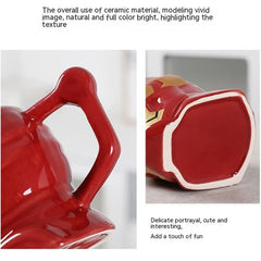 Taza de café y té de cerámica con diseño periférico de los Vengadores, Spider-Man, Iron Man, serie de películas de Marvel, taza de agua personalizada creativa de dibujos animados, regalo exquisito